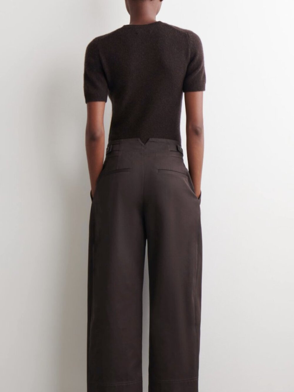COS cropped brown cotton balloon pants size 8 - Picture 4 of 7